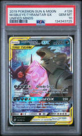 2019 Pokemon Sun & Moon Unified Minds Mega Sableye/Tyranitar GX PSA 10 Tag Team