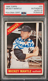 1966 Topps Mickey Mantle #50 PSA Card AUTHENTIC / Auto 10