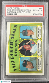 1972 Topps Red Sox Rookies #79 Garman Cooper Fisk PSA 6