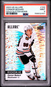 2023 Upper Deck Allure Connor Bedard Gold Glitter Bomb PSA 9 #102