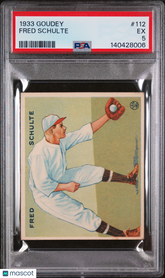 1933 Goudey Fred Schulte #112 PSA 5