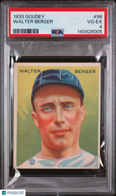 1933 Goudey Walter Berger #98 PSA 4
