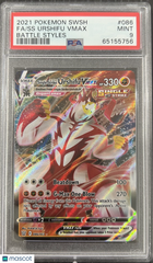 2021 Pokemon Sword & Shield Battle Styles SS Urshifu VMAX #086 Fa Battle Styles PSA 9