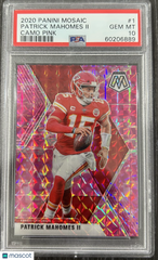 2020 Panini Mosaic Patrick Mahomes II #1 Camo Pink PSA 10