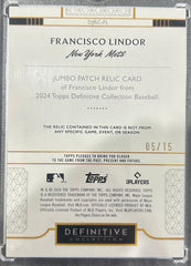 2024 Topps Definitive Collection Francisco Lindor #DJRC-FL Game-Used Memorabilia 05/15