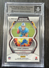 2023 Obsidian Rookie Eruption Materials Electric Etch Orange Sam LaPorta #27 BGS 8.5