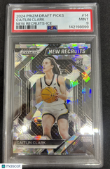 2024 Panini Prizm Draft Picks New Recruits Caitlin Clark #14 Ice PSA 9