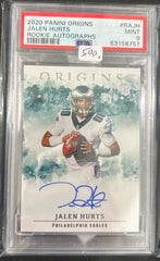 2020 Panini Origins Jalen Hurts Rookie Autographs PSA 9