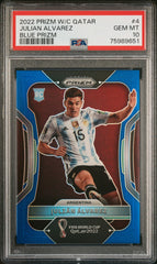2022 Panini Prizm World Cup Qatar Julian Alvarez Blue Prizm