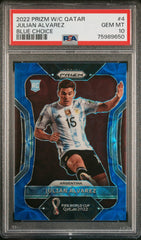 2022 Panini Prizm World Cup Qatar Julian Alvarez Blue Choice