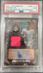 2021 Panini Obsidian Matrix Material Autographs Vinicius Jr. Matrix Mat.au-E/E Orange
