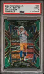 2020 Panini Select Justin Herbert Green Prizm