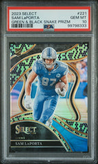 2023 Panini Select Sam Laporta Green & Black Snake Prizm