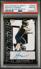 2022 Leaf Metal Draft Tenacious D Autographs Aidan Hutchinson Tn.d Au-Black Crystal