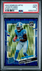 2023 Panini Donruss Optic Jahmyr Gibbs Purple Shock