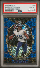 2022 Panini Select Justin Jefferson Blue Disco Prizm