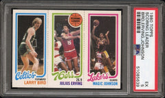 1980 Topps Scoring Leader Bird,Erving,Johnson