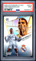 2022-23 Topps Stadium Club Chrome Uefa Club Competitions Goal Force Cristiano Ronaldo