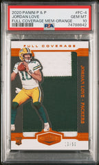 2020 Panini Plates & Patches Full Coverage Memorabilia Jordan Love Full Coverage Mem-Orange