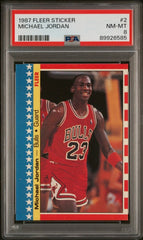 1987 Fleer Sticker Michael Jordan PSA 8 #2
