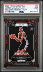 2023 Panini Prizm Monopoly Victor Wembanyama Monopoly Red Pattern