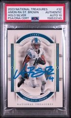 2023 Panini National Treasures Amon-Ra St. Brown Holo Silver