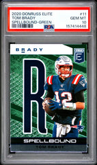 2020 Panini Donruss Elite Spellbound Tom Brady Spellbound-green PSA 10 #11