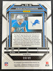 2023 Panini Chronicles Prizm Black Aidan Hutchinson #PB-16 RC 33/49