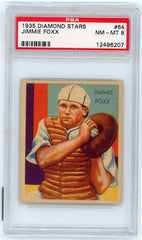 1934 Diamond Stars Baseball, Jimmie Foxx, #64, PSA 8