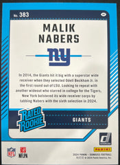 2024 Panini Donruss Rated Rookie Malik Nabers #383