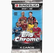 2021 Topps Chrome Bundesliga Soccer Hobby Pack - 4 Cards / Pack
