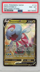 2022 Pokemon SWSH, Brilliant Stars, Dracovish V, #114, PSA 8