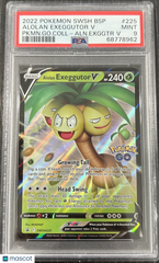 2022 Pokemon Swsh Black Star Promo Alolan Exeggutor V #225 Pkmn.Go.Coll-Aln.Exggtr V PSA 9