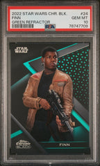2022 Topps Chrome Black Star Wars Finn Green Refractor PSA 10 #24