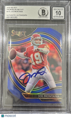 2020 Select Prizm Blue Die Cut Joe Montana #319 BGS 0
