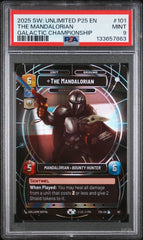 2025 Star Wars: Unlimited P25 En-Promos The Mandalorian Galactic Champ PSA 9