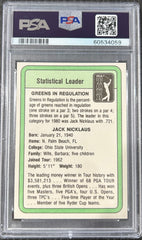 1981 Donruss Golf Jack Nicklaus Statistical Leader PSA 8