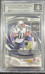 2023 Panini Spectra Max Impact Materials Neon Pink Randy Moss #34 BGS 8