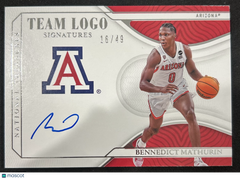 2022 Panini National Treasures Collegiate Bennedict Mathurin #TL-BMA Autograph 16/49