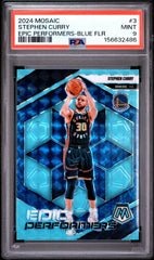 2024 Panini Mosaic Epic Performers Stephen Curry Performers-blue Flr PSA 9