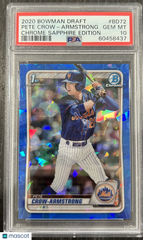 2020 Bowman Draft Chrome Sapphire Edition Pete Crow-Armstrong #BD72 PSA 10