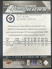 2015-16 Upper Deck Young Guns Series One Connor Hellebuyck #214 Young Guns