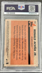 2018 Topps Silver Pack 1983 Chrome Promo Ronald Acuna JR. #101 '83 CHR. Promo Blue Refractor PSA 10