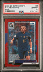 2022 Panini Donruss Fifa Kylian Mbappe Red PSA 10 #51 Jersey Match