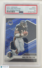 2021 Panini Mosaic Walter Payton #261 No Huddle Blue PSA 10