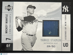 2001 Upper Deck Legends of New York Mickey Mantle #YS-MM Authentic Seat Relic 29/50