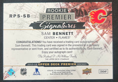 2016 2015-16 Upper Deck Premier Rookie Premier Signatures Sam Bennett #RPS-SB Autograph