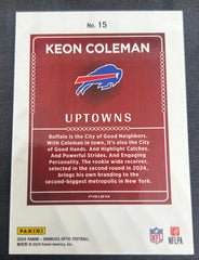 2024 Panini Donruss Optic Football Uptowns Keon Coleman #15 Prizm RC