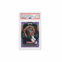 2022 Prizm Monopoly Giannis Antetokounmpo purple money shimmer /50 PSA 10