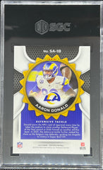 2022 Panini Certified Football, Seal of Approval Mirror Red 1/99, Aaron Donald, #SA-18, SGC 10